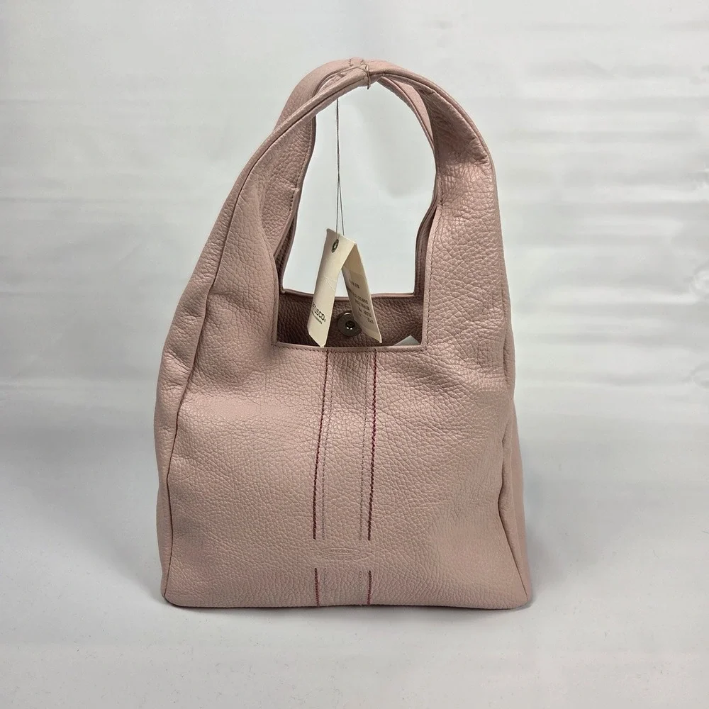 Petusco Pink Pebbled Leather Hobo Bag Handbag Purse NWT Small Medium Tote Spain